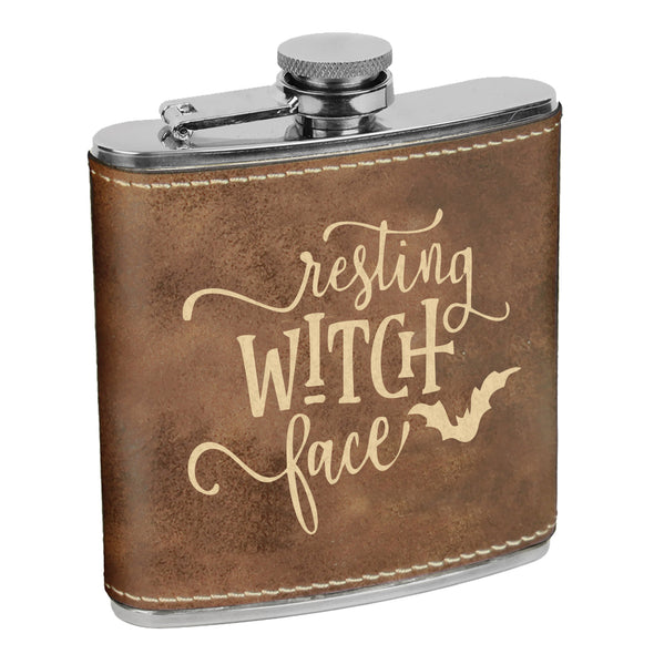 Resting Witch Face Flask, Halloween Flask, Funny Halloween Flask, Silly Halloween Flask