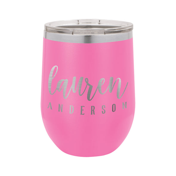 Personalized Wine Tumbler, Insulated Wine Tumbler "Lauren Anderson"