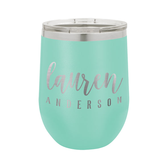 Personalized Wine Tumbler, Insulated Wine Tumbler "Lauren Anderson"