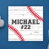 Baseball Wall Door Sign, Kid's Room Sign, Custom Wall Sign, "Michael"