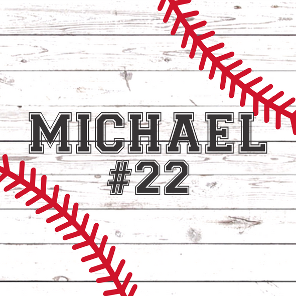 Baseball Wall Door Sign, Kid's Room Sign, Custom Wall Sign, "Michael"