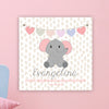 Cute Elephant Wall Door Sign, Kid's Room Sign, Custom Wall Sign, "Evangelina"