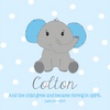 Cute Elephant Wall Door Sign, Kid's Room Sign, Custom Wall Sign, "Colton"