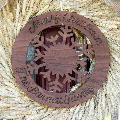 Christmas Snowflake Wood Sign