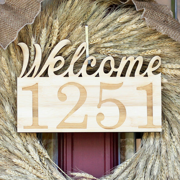 Welcome Home, House Number Wood Sign