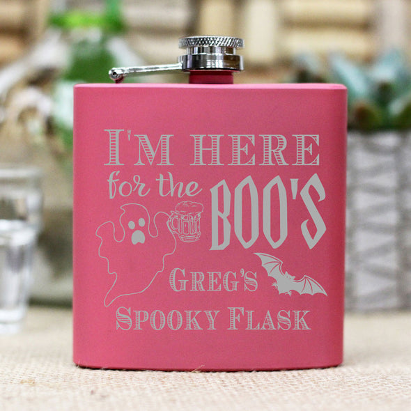 Personalized Flask - "Here for the BOOs"