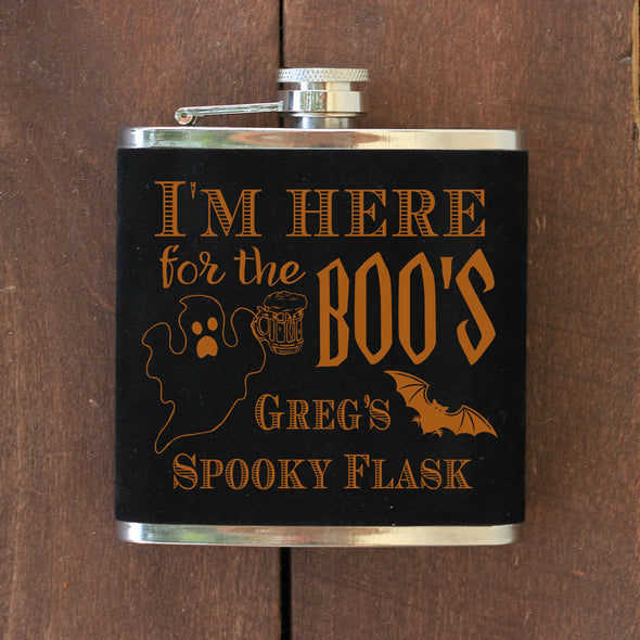 Personalized Flask - "Here for the BOOs"