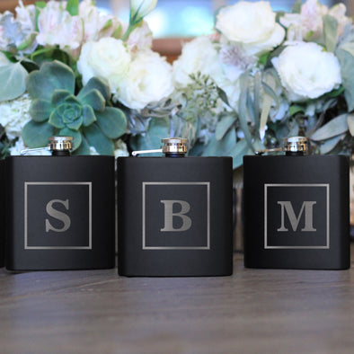 Personalized Flasks With Initial