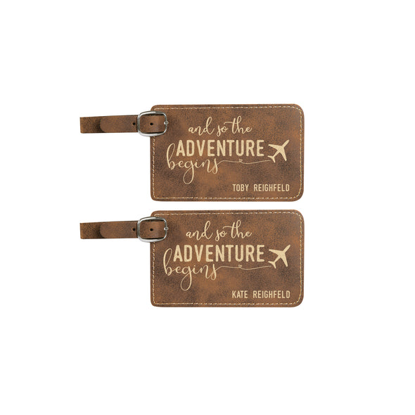 Wedding Luggage Tag Set, And So The Adventure Begins Luggage Tag Set "Reighfeld"