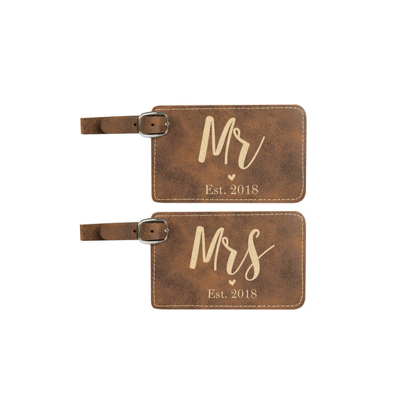 Wedding Luggage Tag Set, Mr & Mrs Luggage Tag Set