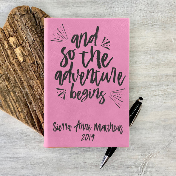 Personalized Notepad or Personalized Journal: And So The Adventure Begins