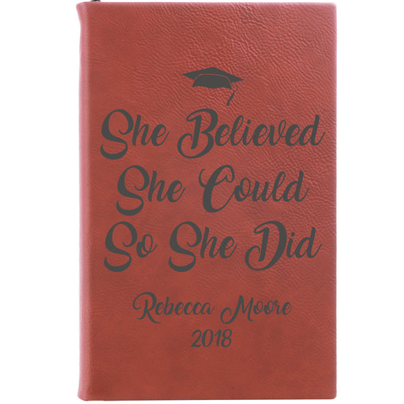 Personalized Notepad or Personalized Journal: She Believed She Could So She Did