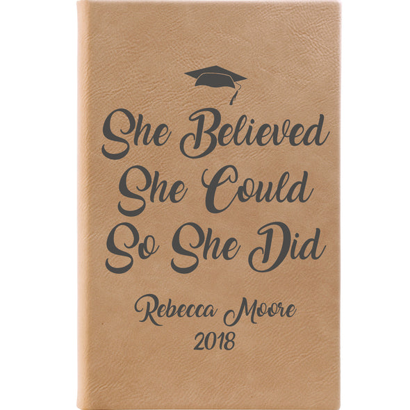 Personalized Notepad or Personalized Journal: She Believed She Could So She Did