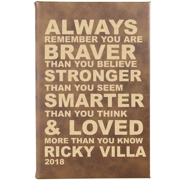 Personalized Journal, Notebook, Always remember you  are braver than you believe stronger than you seem smarter than you think and loved more than you know