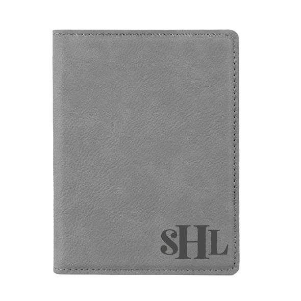 Engraved Passport Cover, Custom Passport Holder, "SHL"