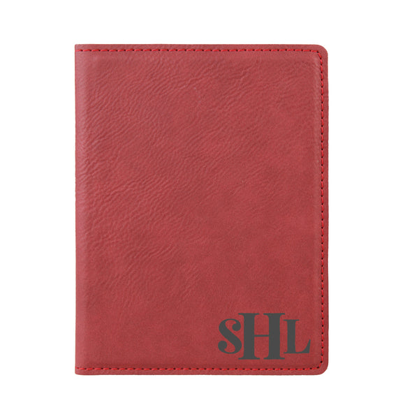 Engraved Passport Cover, Custom Passport Holder, "SHL"