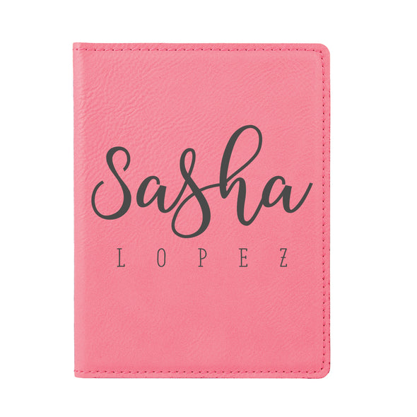 Engraved Passport Cover, Custom Passport Holder, "Sasha Lopez"