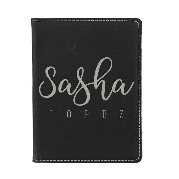 Engraved Passport Cover, Custom Passport Holder, "Sasha Lopez"