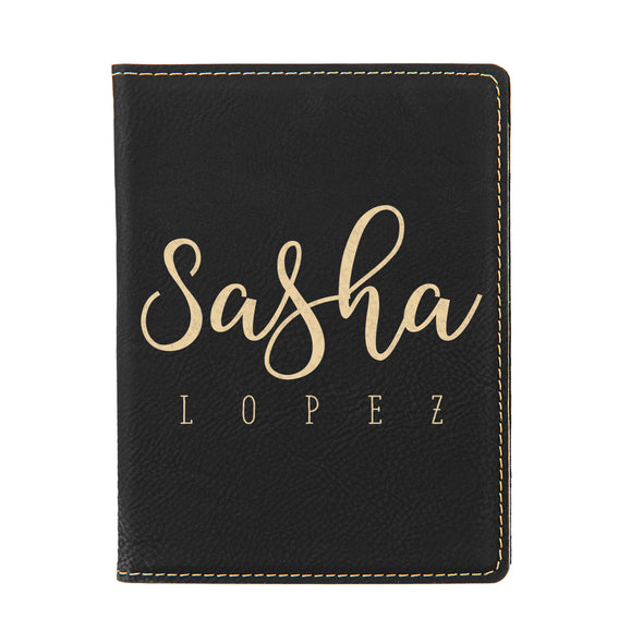 Engraved Passport Cover, Custom Passport Holder, "Sasha Lopez"