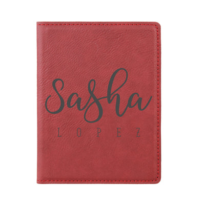 Engraved Passport Cover, Custom Passport Holder, "Sasha Lopez"