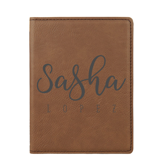 Engraved Passport Cover, Custom Passport Holder, "Sasha Lopez"