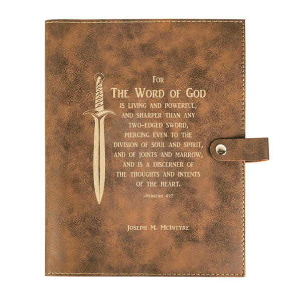 Personalized Bible Cover, Hebrews 4:12, Two-edged Sword, Word of God, Snap Cover, Custom Bible Cover, Customized Bible Cover, Engraved Bible Cover, Inspirational Bible Cover, Scripture Bible Cover