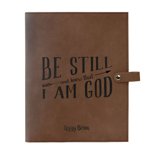 Personalized Bible Cover, Be Still, Snap Cover, Custom Bible Cover, Customized Bible Cover, Engraved Bible Cover, Inspirational Bible Cover