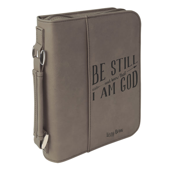 Personalized Bible Case, Be Still and Know that I Am God, Zip Cover, Custom Bible Cover,  Customized Bible Cover, Engraved Bible Cover, Bible Case, Inspirational Bible Cover, Scripture Bible Case