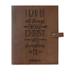 Personalized Bible Cover, Philippians 4:13, I Can Do All Things, Snap Cover, Custom Bible Cover, Customized Bible Cover, Engraved Bible Cover, Inspirational Bible Cover