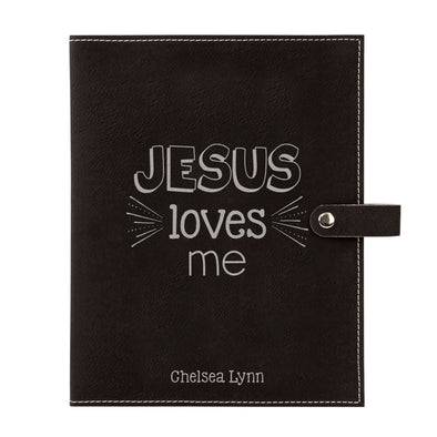 Personalized Bible Cover, Jesus Loves Me, Kid's Bible, Snap Cover, Custom Bible Cover, Customized Bible Cover, Engraved Bible Cover, Inspirational Bible Cover