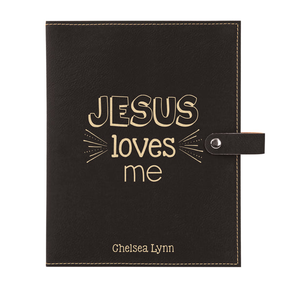 Personalized Bible Cover, Jesus Loves Me, Kid's Bible, Snap Cover, Custom Bible Cover, Customized Bible Cover, Engraved Bible Cover, Inspirational Bible Cover