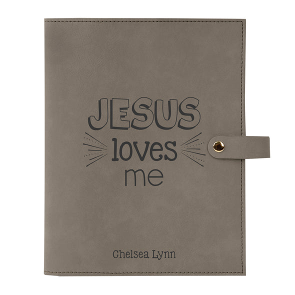 Personalized Bible Cover, Jesus Loves Me, Kid's Bible, Snap Cover, Custom Bible Cover, Customized Bible Cover, Engraved Bible Cover, Inspirational Bible Cover