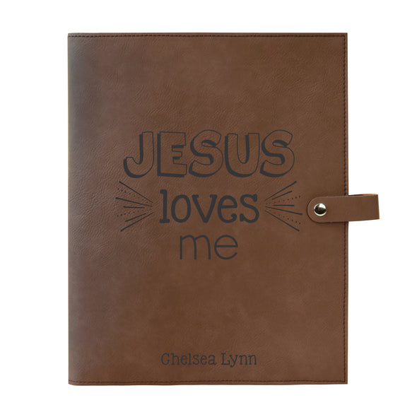 Personalized Bible Cover, Jesus Loves Me, Kid's Bible, Snap Cover, Custom Bible Cover, Customized Bible Cover, Engraved Bible Cover, Inspirational Bible Cover