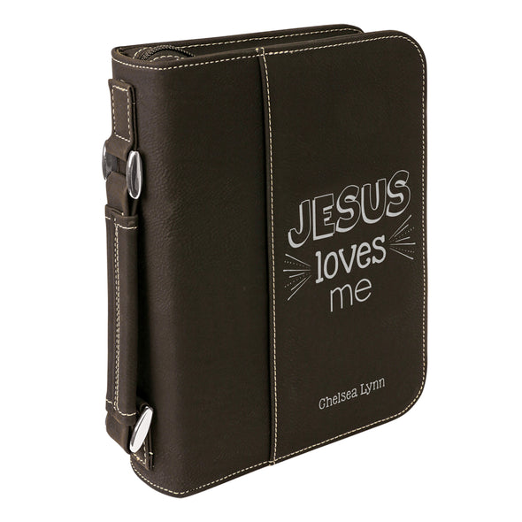 Personalized Bible Case, Jesus Loves Me, Kids' Bible Case, Zip Cover, Custom Bible Cover,  Customized Bible Cover, Engraved Bible Cover, Bible Case, Inspirational Bible Cover, Scripture Bible Case