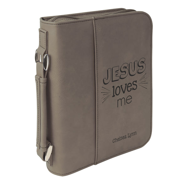 Personalized Bible Case, Jesus Loves Me, Kids' Bible Case, Zip Cover, Custom Bible Cover,  Customized Bible Cover, Engraved Bible Cover, Bible Case, Inspirational Bible Cover, Scripture Bible Case