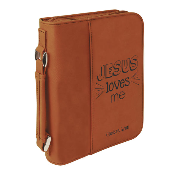 Personalized Bible Case, Jesus Loves Me, Kids' Bible Case, Zip Cover, Custom Bible Cover,  Customized Bible Cover, Engraved Bible Cover, Bible Case, Inspirational Bible Cover, Scripture Bible Case