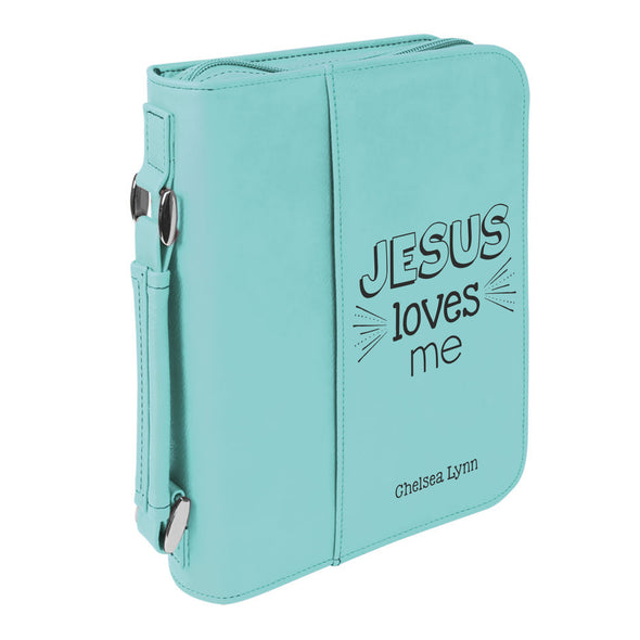 Personalized Bible Case, Jesus Loves Me, Kids' Bible Case, Zip Cover, Custom Bible Cover,  Customized Bible Cover, Engraved Bible Cover, Bible Case, Inspirational Bible Cover, Scripture Bible Case