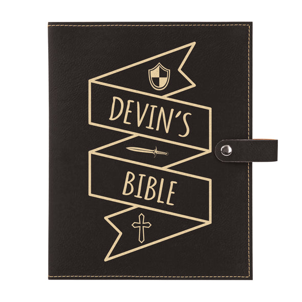 Personalized Bible Cover, Kid's Bible, Shield, Sword, Cross, Snap Cover, Custom Bible Cover, Customized Bible Cover, Engraved Bible Cover, Inspirational Bible Cover