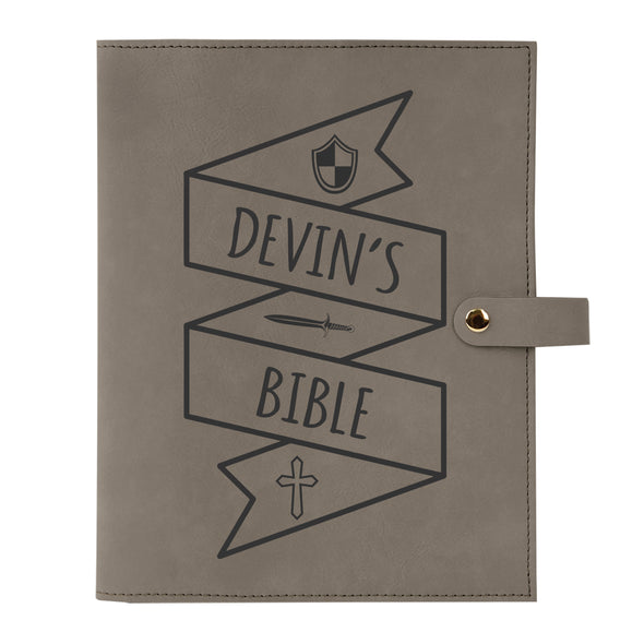 Personalized Bible Cover, Kid's Bible, Shield, Sword, Cross, Snap Cover, Custom Bible Cover, Customized Bible Cover, Engraved Bible Cover, Inspirational Bible Cover