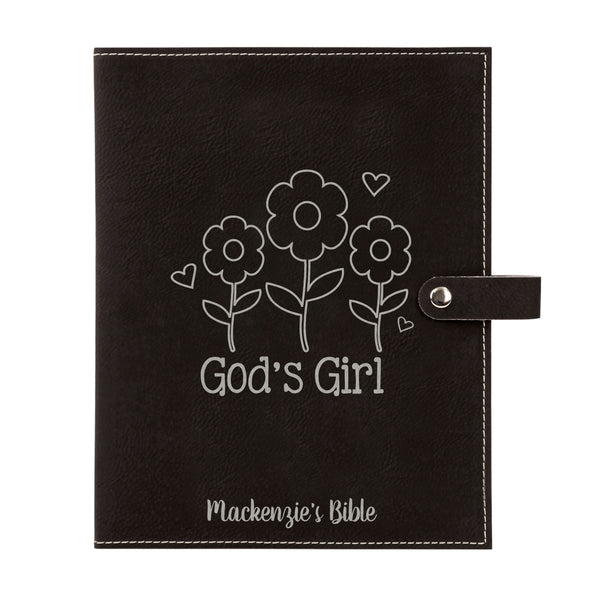 Personalized God's Girl Bible Cover, Kid's Bible,  Snap Cover, Custom Bible Cover, Customized Bible Cover, Engraved Bible Cover, Inspirational Bible Cover