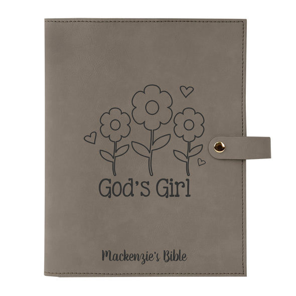 Personalized God's Girl Bible Cover, Kid's Bible,  Snap Cover, Custom Bible Cover, Customized Bible Cover, Engraved Bible Cover, Inspirational Bible Cover