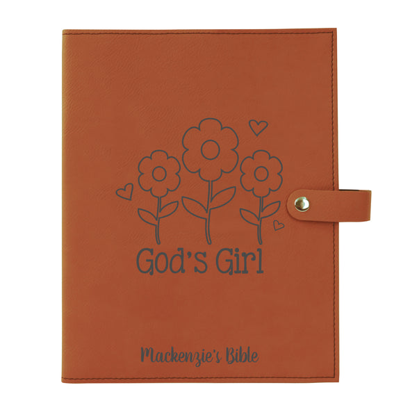 Personalized God's Girl Bible Cover, Kid's Bible,  Snap Cover, Custom Bible Cover, Customized Bible Cover, Engraved Bible Cover, Inspirational Bible Cover