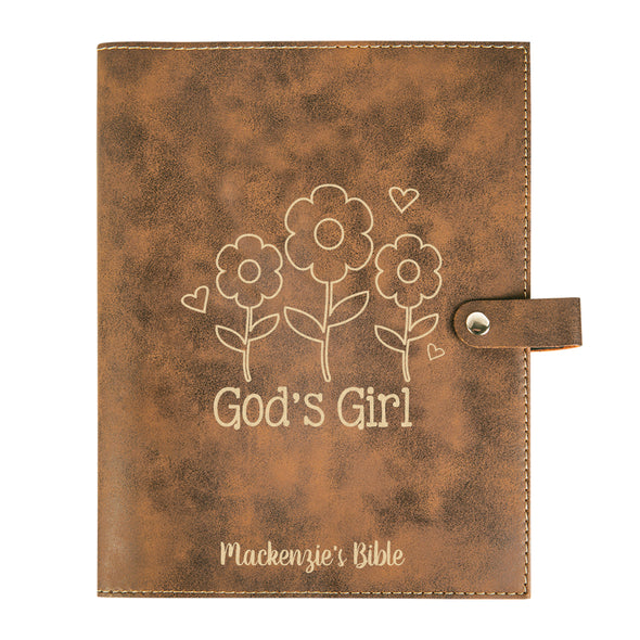 Personalized God's Girl Bible Cover, Kid's Bible,  Snap Cover, Custom Bible Cover, Customized Bible Cover, Engraved Bible Cover, Inspirational Bible Cover