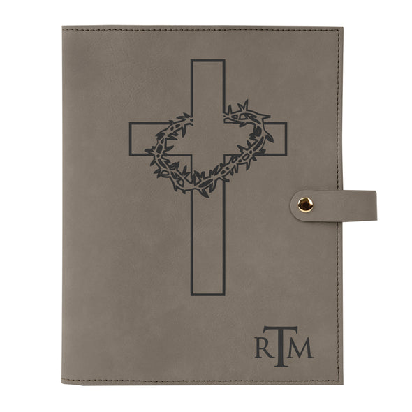 Personalized Bible Cover, Crown of Thorns, Cross, Monogram, Snap Cover, Custom Bible Cover, Customized Bible Cover, Engraved Bible Cover, Inspirational Bible Cover