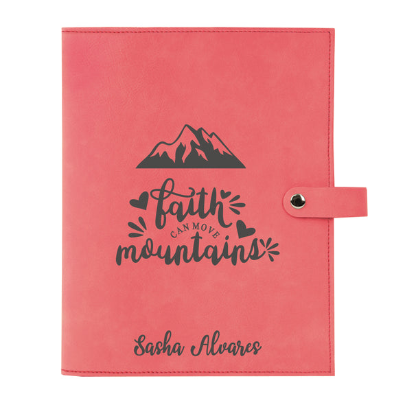 Personalized Bible Cover, Faith Can Move Mountains, Snap Cover, Custom Bible Cover, Customized Bible Cover, Engraved Bible Cover, Inspirational Bible Cover