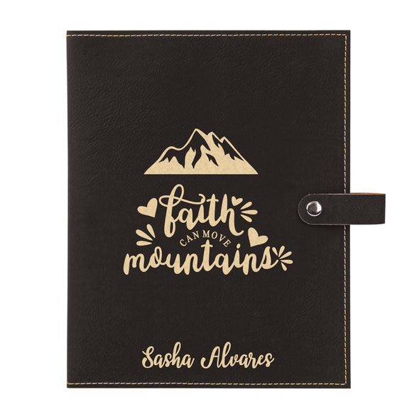 Personalized Bible Cover, Faith Can Move Mountains, Snap Cover, Custom Bible Cover, Customized Bible Cover, Engraved Bible Cover, Inspirational Bible Cover