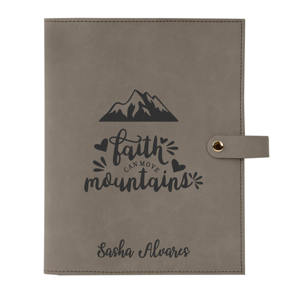 Personalized Bible Cover, Faith Can Move Mountains, Snap Cover, Custom Bible Cover, Customized Bible Cover, Engraved Bible Cover, Inspirational Bible Cover