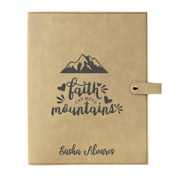 Personalized Bible Cover, Faith Can Move Mountains, Snap Cover, Custom Bible Cover, Customized Bible Cover, Engraved Bible Cover, Inspirational Bible Cover