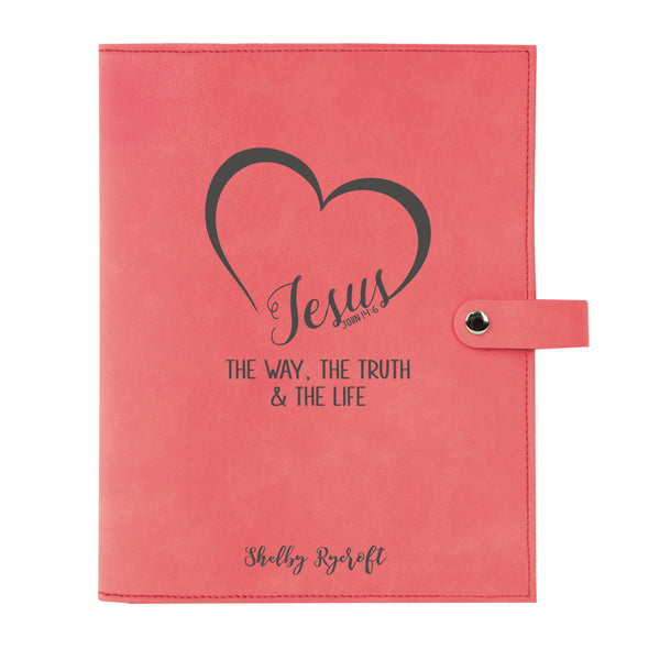 Personalized Bible Cover, Jesus, John 14:6, The Way, The Truth, The Life, Snap Cover, Custom Bible Cover, Customized Bible Cover, Engraved Bible Cover, Inspirational Bible Cover