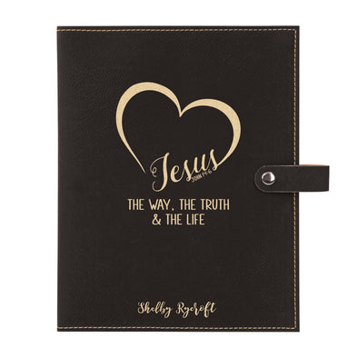 Personalized Bible Cover, Jesus, John 14:6, The Way, The Truth, The Life, Snap Cover, Custom Bible Cover, Customized Bible Cover, Engraved Bible Cover, Inspirational Bible Cover